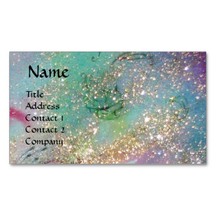 GARDEN OF THE LOST SHADOWS BLUE GOLD SPARKLES 	Magnetic BUSINESS CARD