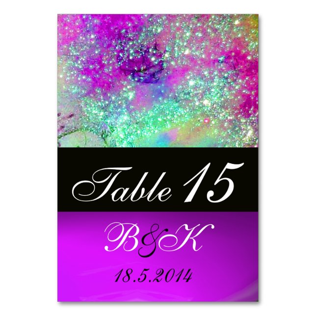 GARDEN OF THE LOST SHADOWS BLUE PURPLE PINK FLORAL TABLE NUMBER (Front)