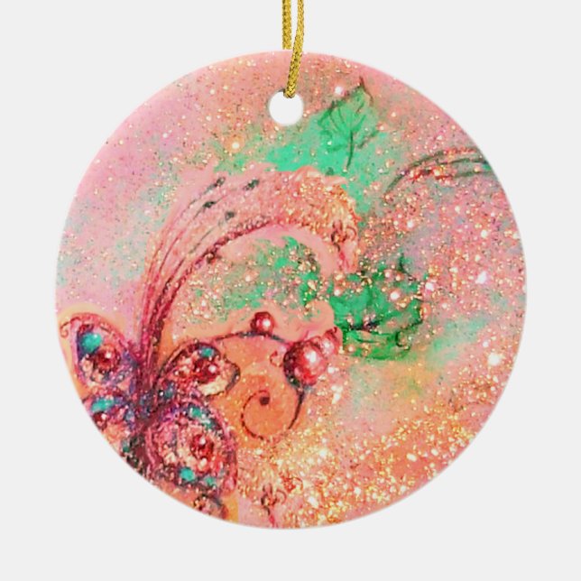 GARDEN OF THE LOST SHADOWS- BUTTERFLY PLANT CERAMIC TREE DECORATION (Front)