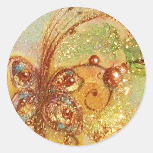 GARDEN OF THE LOST SHADOWS -BUTTERFLY PLANT CLASSIC ROUND STICKER