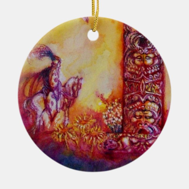 GARDEN OF THE LOST SHADOWS- BUTTERFLY PLANT Heart Ceramic Tree Decoration (Front)