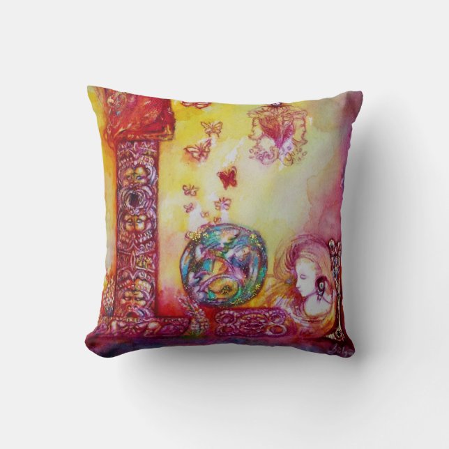 GARDEN OF THE LOST SHADOWS, FAERY AND BUTTERFLIES CUSHION (Front)