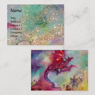 GARDEN OF THE LOST SHADOWS ,FLYING RED DRAGON Blue Business Card