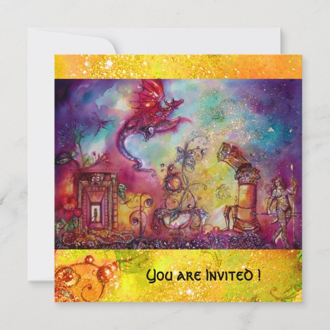GARDEN OF THE LOST SHADOWS -FLYING RED DRAGON INVITATION (Front)