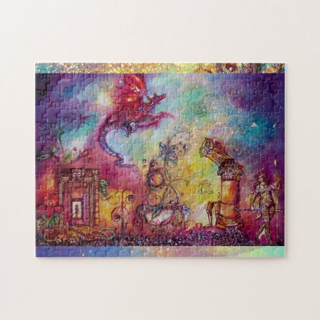 GARDEN OF THE LOST SHADOWS, FLYING RED DRAGON JIGSAW PUZZLE (Horizontal)