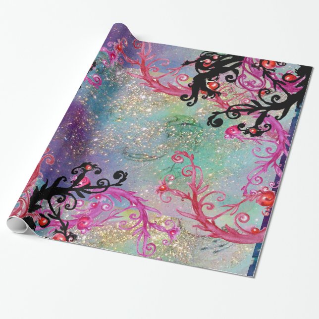 GARDEN OF THE LOST SHADOWS,MAGIC BERRIES IN BLUE WRAPPING PAPER (Unrolled)