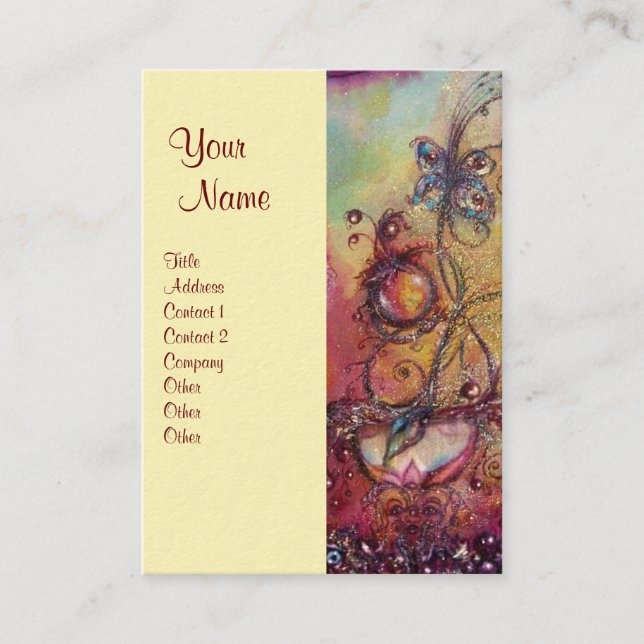 GARDEN OF THE LOST SHADOWS - MAGIC BUTTERFLY PLANT BUSINESS CARD (Front)