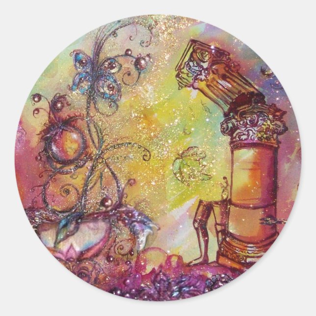 GARDEN OF THE LOST SHADOWS - MAGIC BUTTERFLY PLANT CLASSIC ROUND STICKER (Front)