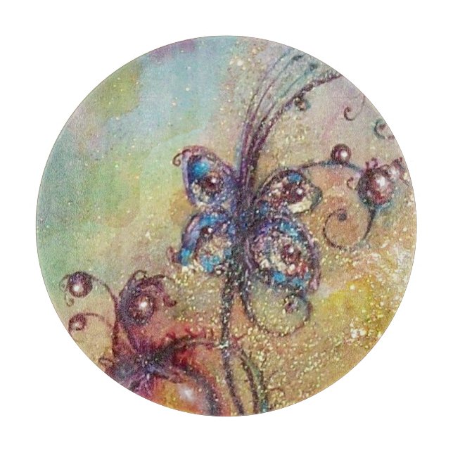 GARDEN OF THE LOST SHADOWS -MAGIC BUTTERFLY PLANT CUTTING BOARD (Front)
