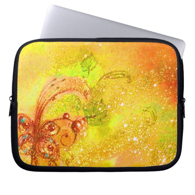 GARDEN OF THE LOST SHADOWS /MAGIC BUTTERFLY PLANT LAPTOP SLEEVE (Front)