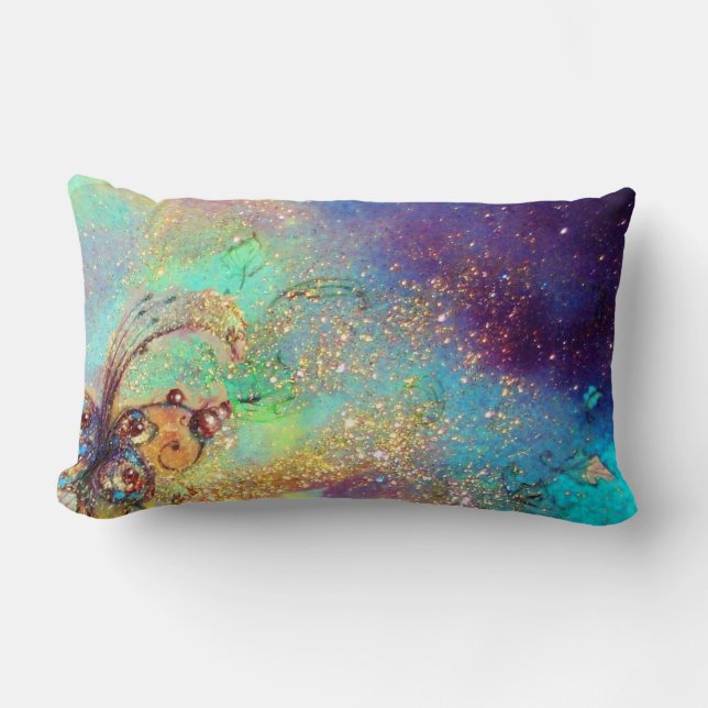 GARDEN OF THE LOST SHADOWS -MAGIC BUTTERFLY PLANT LUMBAR CUSHION (Front)