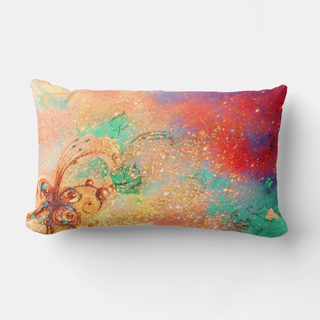 GARDEN OF THE LOST SHADOWS -MAGIC BUTTERFLY PLANT LUMBAR CUSHION (Front)