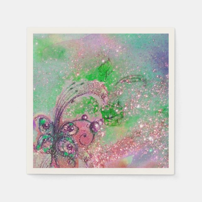 GARDEN OF THE LOST SHADOWS MAGIC BUTTERFLY PLANT NAPKIN (Front)