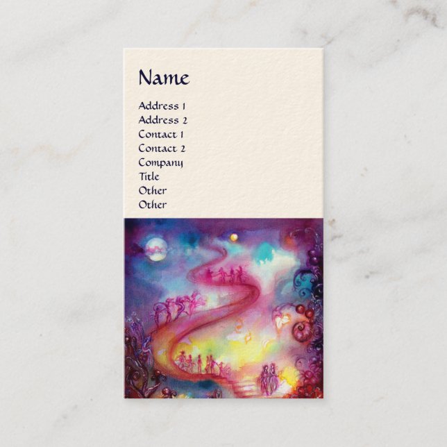 GARDEN OF THE LOST SHADOWS / MAGIC STAIRS pink red Business Card (Front)