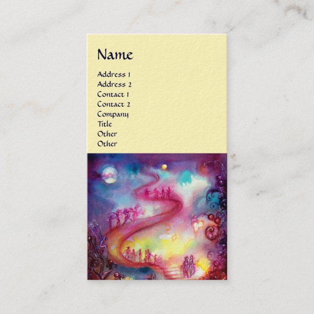 GARDEN OF THE LOST SHADOWS / MAGIC STAIRS pink red Business Card (Front)