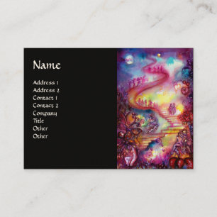 GARDEN OF THE LOST SHADOWS / MAGIC STAIRS pink red Business Card