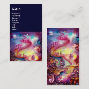 GARDEN OF THE LOST SHADOWS / MAGIC STAIRS pink red Business Card