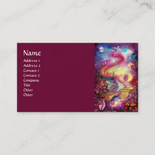 GARDEN OF THE LOST SHADOWS / MAGIC STAIRS pink red Business Card