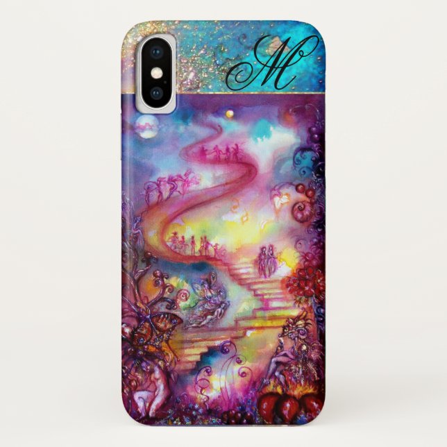 GARDEN OF THE LOST SHADOWS, MYSTIC STAIRS MONOGRAM Case-Mate iPhone CASE (Back)