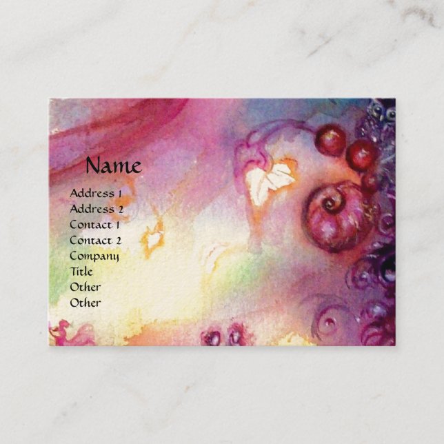 GARDEN OF THE LOST SHADOWS ,MYSTIC STAIRS pink red Business Card (Front)