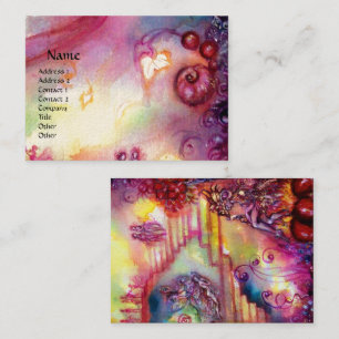 GARDEN OF THE LOST SHADOWS ,MYSTIC STAIRS pink red Business Card