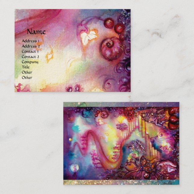GARDEN OF THE LOST SHADOWS  MYSTIC STAIRS pink red Business Card (Front/Back)