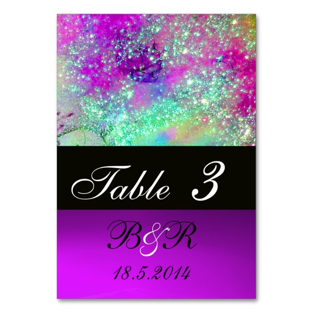 GARDEN OF THE LOST SHADOWS Pink Purple Blue Floral Table Number (Front)
