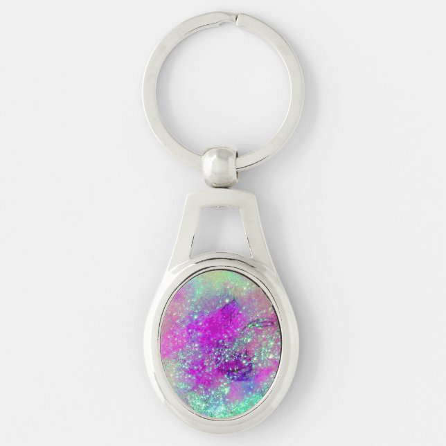 GARDEN OF THE LOST SHADOWS -pink purple violet Key Ring (Front)