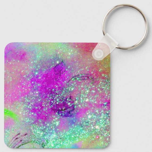 GARDEN OF THE LOST SHADOWS -pink purple violet Key Ring (Back)