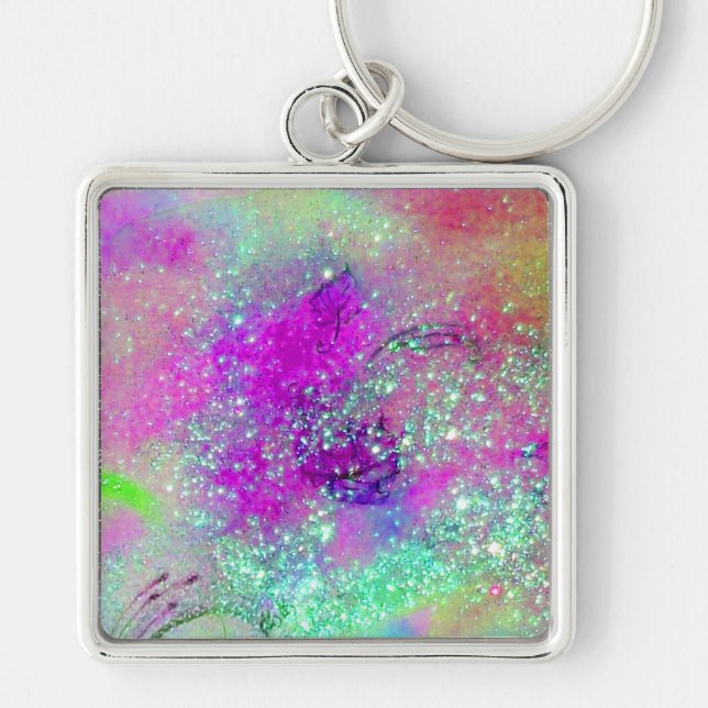 GARDEN OF THE LOST SHADOWS -pink purple violet Key Ring (Front)