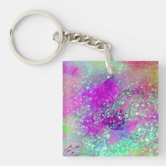 GARDEN OF THE LOST SHADOWS -pink purple violet Key Ring (Front)