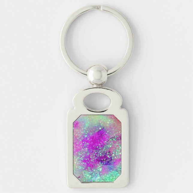 GARDEN OF THE LOST SHADOWS -pink purple violet Key Ring (Front)