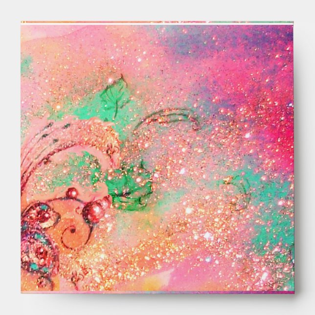 GARDEN OF THE LOST SHADOWS  pink red fuchsia green Envelopes (Front)