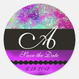 GARDEN OF THE LOST SHADOWS -SAVE THE DATE MONOGRAM CLASSIC ROUND STICKER