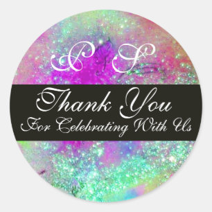 GARDEN OF THE LOST SHADOWS -THANK YOU  MONOGRAM CLASSIC ROUND STICKER