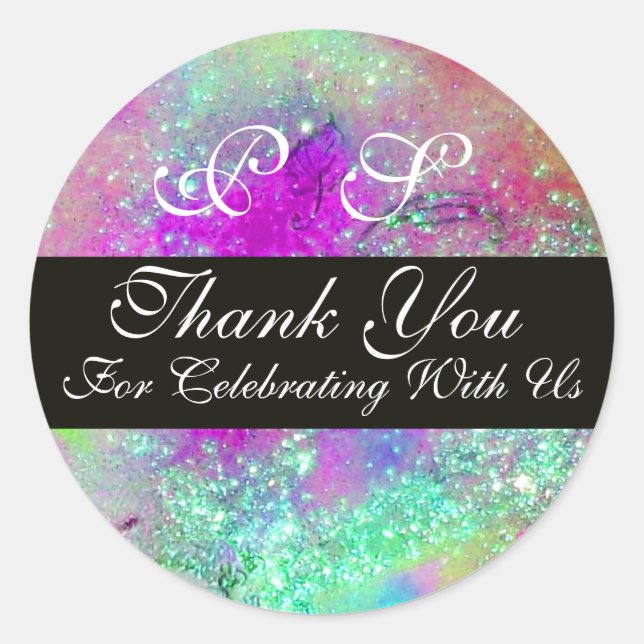 GARDEN OF THE LOST SHADOWS -THANK YOU  MONOGRAM CLASSIC ROUND STICKER (Front)