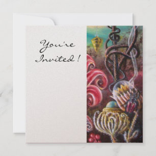 GARDEN OF THE MELISSA 2, White Champagne ,Fuchsia Invitation