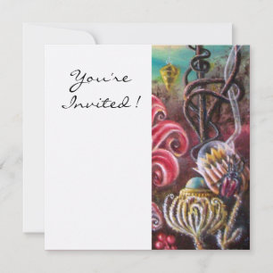 GARDEN OF THE MELISSA 2, White,Fuchsia Invitation