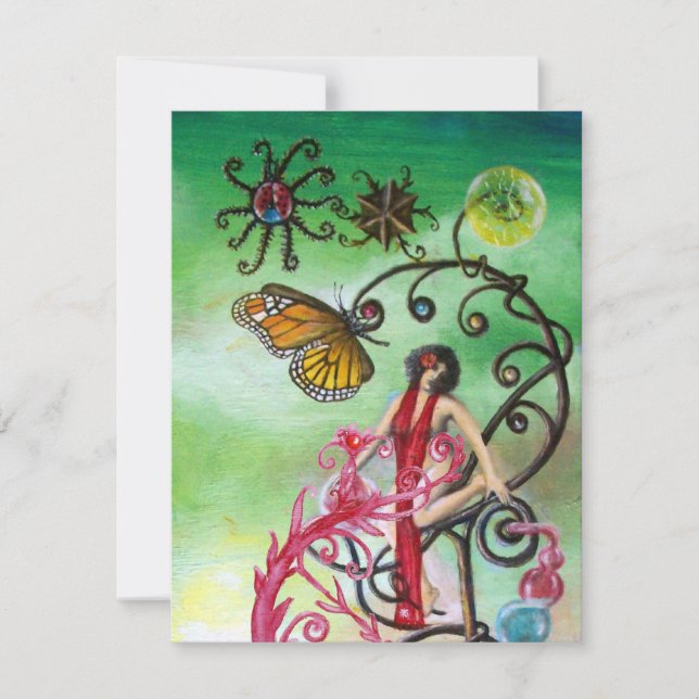 GARDEN OF THE MELISSA  red pink purple blue yellow Invitation (Front)