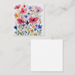 Garden of Watercolor Flower Blossoms Card