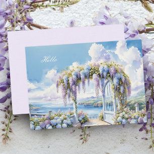 Garden Of Wisteria Watercolor AI Artwork Card