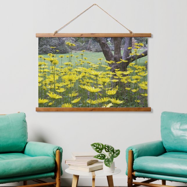 Garden of Yellow Doronicum Floral Hanging Tapestry (Living Room)