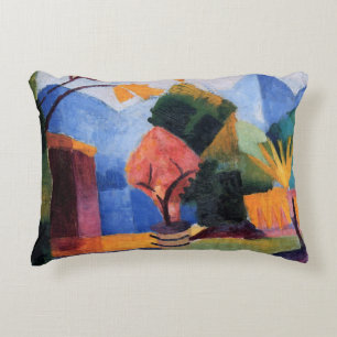 Garden on Lake Thun by August Macke, Vintage Art Decorative Cushion