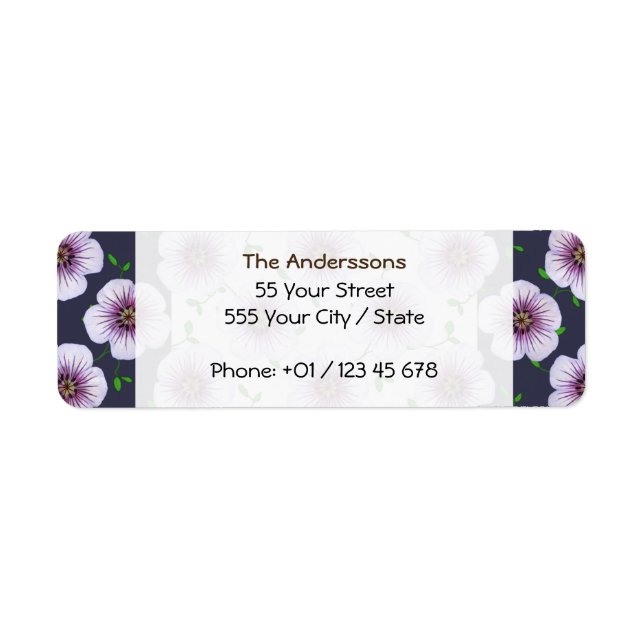 Garden Pale Blue Geranium Flower on any Colour (Front)