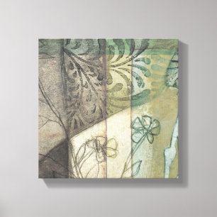 Garden Panel with Leaves, Flowers, and Grass Canvas Print
