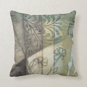 Garden Panel with Leaves, Flowers, and Grass Cushion