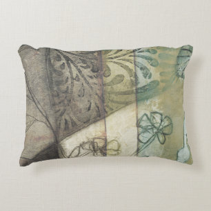 Garden Panel with Leaves, Flowers, and Grass Decorative Cushion