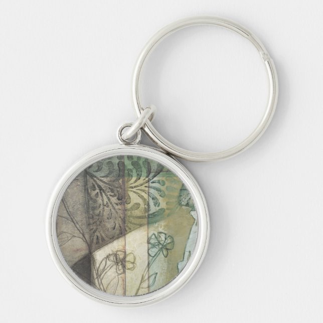 Garden Panel with Leaves, Flowers, and Grass Key Ring (Front)