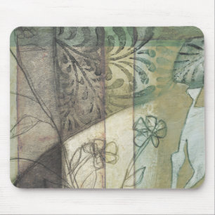 Garden Panel with Leaves, Flowers, and Grass Mouse Mat