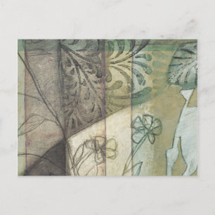 Garden Panel with Leaves, Flowers, and Grass Postcard